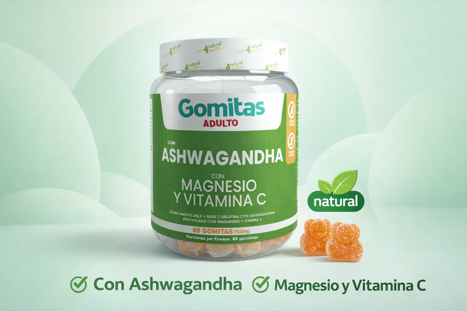 SereniVibe™ | ASHWAGANDHA CON MAGNESIO GOMAS