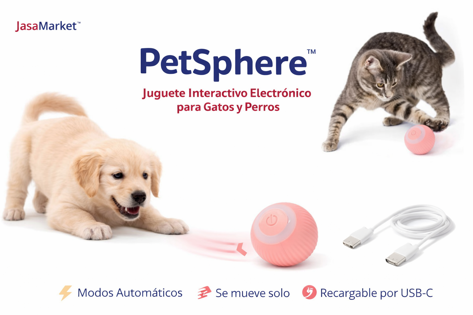 PetSphere™ | Juguete Inteligente Bola Rodante GATOS